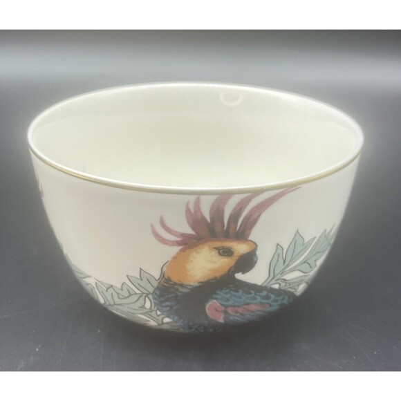 H & M Home Porcelain PARROT Motif Oval Serving Platter/Tray And Bowl RARE NWT - Picture 5 of 8